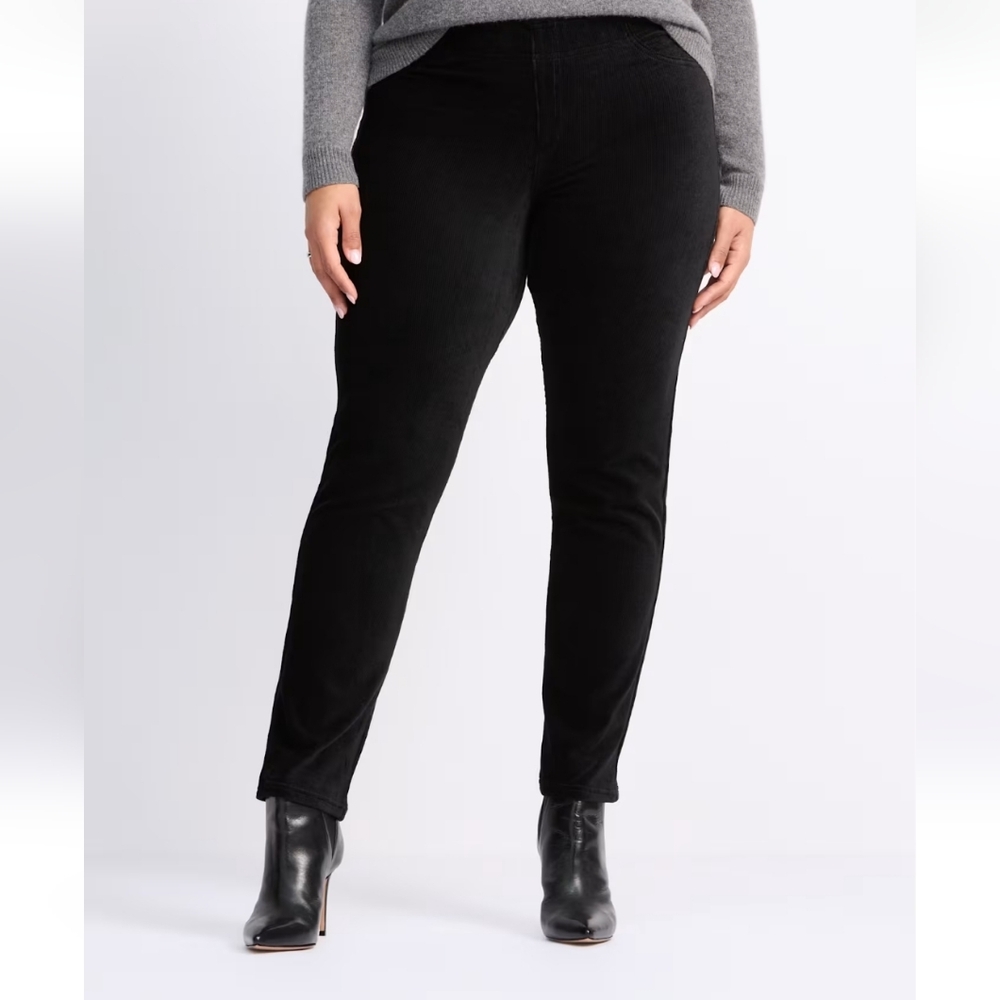 Hue Straight Up Cool Black Corduroy Pants